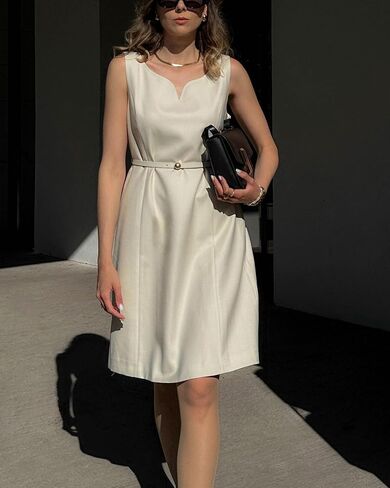 Women's Triacetate Black Mini Dress, Business Casual A Line V-Neck Button Front Dresses for Teacher Office Work in Kuwait