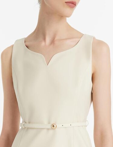 Women's Triacetate Black Mini Dress, Business Casual A Line V-Neck Button Front Dresses for Teacher Office Work in Kuwait