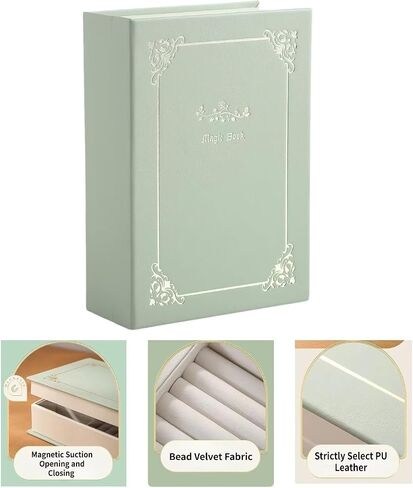 Jewelry Storage Book,Travel Jewelry Organizer, double-sided storage books hold jewelry boxes, rings, earrings, necklaces for women. in Saudi Arabia