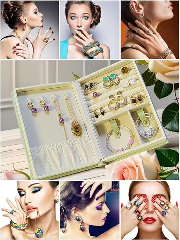 Jewelry Storage Book,Travel Jewelry Organizer, double-sided storage books hold jewelry boxes, rings, earrings, necklaces for women. in Saudi Arabia