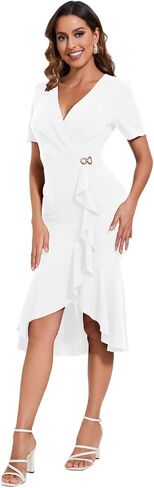 HugeNice Women's Casual Work Pencil Dress Bodycon Formal Cocktail Party Midi Dresses in Kuwait