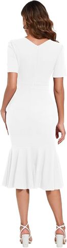 HugeNice Women's Casual Work Pencil Dress Bodycon Formal Cocktail Party Midi Dresses in Kuwait
