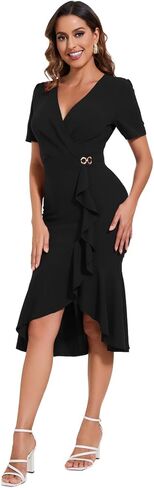 HugeNice Women's Casual Work Pencil Dress Bodycon Formal Cocktail Party Midi Dresses in Kuwait