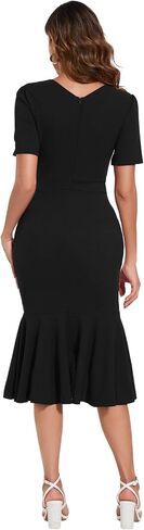 HugeNice Women's Casual Work Pencil Dress Bodycon Formal Cocktail Party Midi Dresses in Kuwait