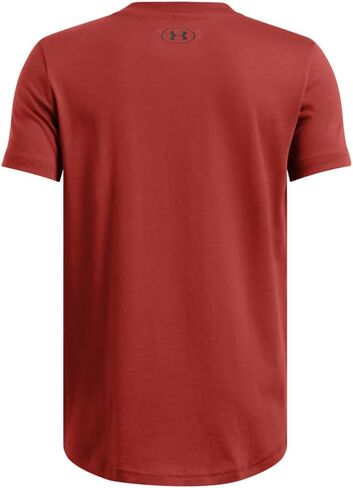 تي شيرت رياضي بأكمام قصيرة على الصدر الأيسر من Under Armour للأولاد، (465) أزرق أفقي / / أسود، صغير in Saudi Arabia