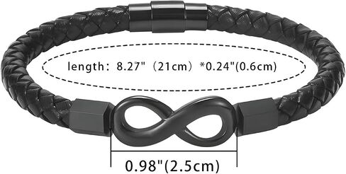 Leather Bracelet for Men To My Man Son Bracelet Braided Infinity Bracelet Stainless Steel Handmade Wristband Cuff Bracelet Festival Birthday Jewelry for Dad Son Grandpa in Saudi Arabia