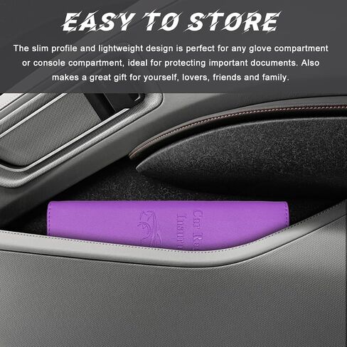 Car Registration and Insurance Card Holder, Leather Vehicle Document Holder Wallet with Magnetic Shut, Premium Glove Box Essential Card Driver License Paperwork Organizer (Classic, Blue) in Saudi Arabia