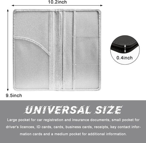 Car Registration and Insurance Card Holder, Leather Vehicle Document Holder Wallet with Magnetic Shut, Premium Glove Box Essential Card Driver License Paperwork Organizer (Classic, Blue) in Saudi Arabia