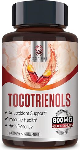 Tocotrienol Supplement Full Spectrum, Cutting-edge Fusion Technology, Tocotrienol Vitamin E-Tocotrienols 800mg,Powerful Antioxidant,Cardiovascular,Highest Absorption Rate - 60 Liquid-Filled Capsules in Saudi Arabia