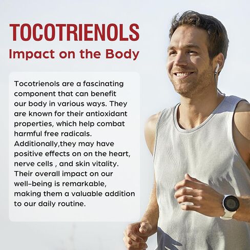 Tocotrienol Supplement Full Spectrum, Cutting-edge Fusion Technology, Tocotrienol Vitamin E-Tocotrienols 800mg,Powerful Antioxidant,Cardiovascular,Highest Absorption Rate - 60 Liquid-Filled Capsules in Saudi Arabia