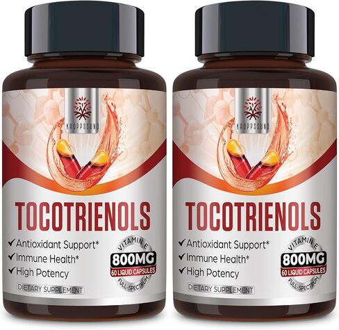 Tocotrienol Supplement Full Spectrum, Cutting-edge Fusion Technology, Tocotrienol Vitamin E-Tocotrienols 800mg,Powerful Antioxidant,Cardiovascular,Highest Absorption Rate - 60 Liquid-Filled Capsules in Saudi Arabia
