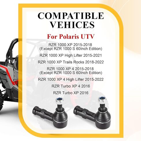2 قطعة نهاية قضيب ربط التوجيه لـ Polaris UTV RZR 1000 XP رافع عالي/مسارات الصخور RZR 2015-2022 RZR Turbo XP 4 2016 7061234 7061203 in Kuwait