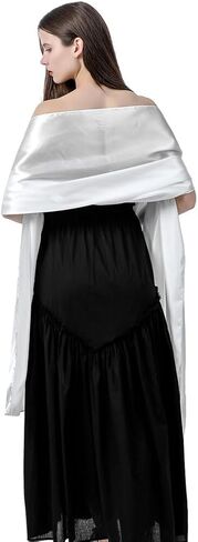 Huralona Silky Satin Shawl Extra Long Wraps for Evening Dresses Party 240x65cm Lightweight in Saudi Arabia