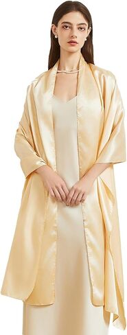 Huralona Silky Satin Shawl Extra Long Wraps for Evening Dresses Party 240x65cm Lightweight in Saudi Arabia