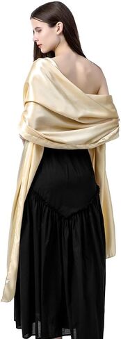 Huralona Silky Satin Shawl Extra Long Wraps for Evening Dresses Party 240x65cm Lightweight in Saudi Arabia