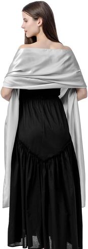 Huralona Silky Satin Shawl Extra Long Wraps for Evening Dresses Party 240x65cm Lightweight in Saudi Arabia