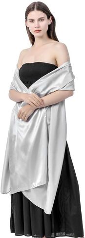 Huralona Silky Satin Shawl Extra Long Wraps for Evening Dresses Party 240x65cm Lightweight in Saudi Arabia