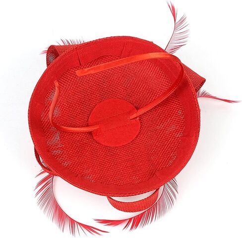 Fascinator Flower Feathers Pillbox Hat Headband Hair Clips for Cocktail Wedding Tea Party Church Derby Hat in Kuwait