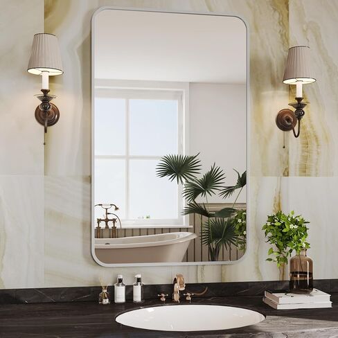 Silver Mirror Bathroom,30x48 Rectangle Mirrors,48 inch Bathroom Mirror,Wall Mirror for Bathroom,Espejo para baño,Restroom Mirror in Saudi Arabia