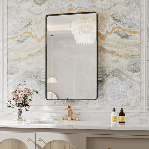 Silver Mirror Bathroom,30x48 Rectangle Mirrors,48 inch Bathroom Mirror,Wall Mirror for Bathroom,Espejo para baño,Restroom Mirror in Saudi Arabia