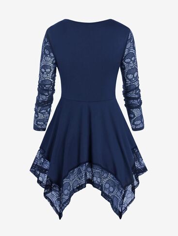 ROSE GAL Womens Plus Size Tunic Tops Fall Casual Long Sleeve T-Shirt Goth Shirt V Neck Loose Blouses Swing Tunic in Kuwait