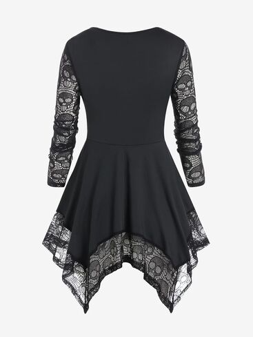 ROSE GAL Womens Plus Size Tunic Tops Fall Casual Long Sleeve T-Shirt Goth Shirt V Neck Loose Blouses Swing Tunic in Kuwait
