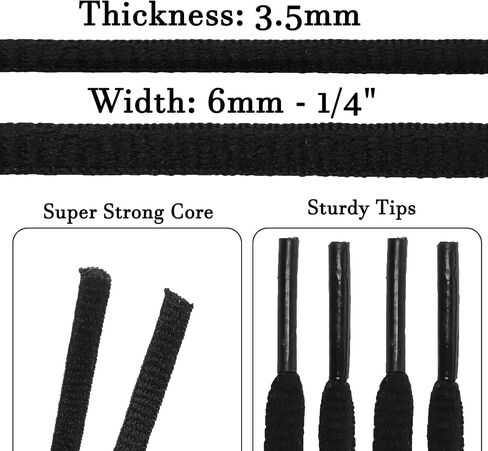 Oval Shoes laces 8 Colors 24 inches - 72 inches Half Round Athletic ShoeLaces for Sneakers in Saudi Arabia