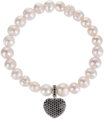 ZVVBOO Freshwater Cultured Pearl Stretch Bracelet For Women Trendy CZ Charm Bracelets Fine Party Jewelry Gifts in Kuwait