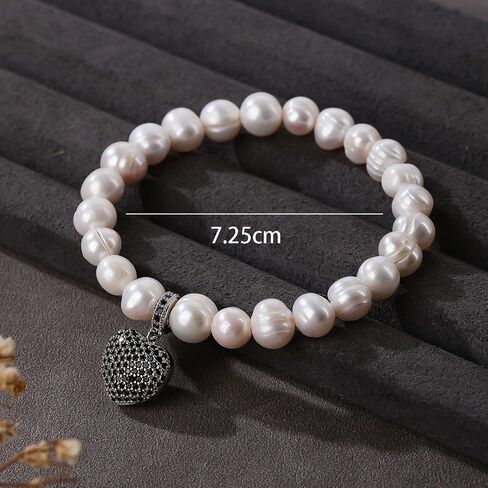 ZVVBOO Freshwater Cultured Pearl Stretch Bracelet For Women Trendy CZ Charm Bracelets Fine Party Jewelry Gifts in Kuwait