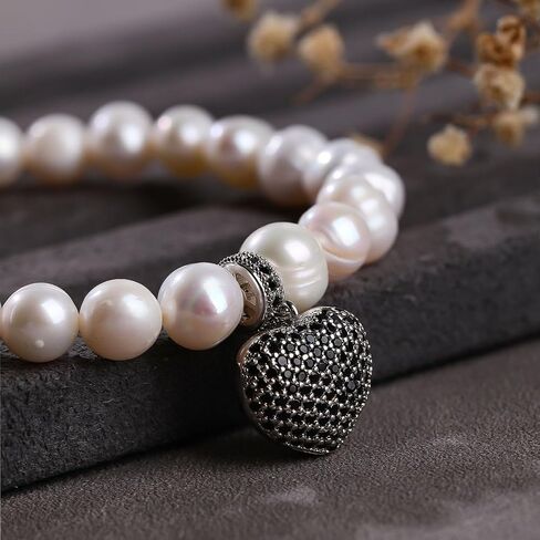 ZVVBOO Freshwater Cultured Pearl Stretch Bracelet For Women Trendy CZ Charm Bracelets Fine Party Jewelry Gifts in Kuwait