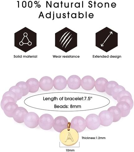 Stone Beaded Bracelets for Women Men: Healing Crystal bead Bracelet Amethyst Bracelet Jewelry Natural Stone Beaded Stretch Bracelets for Woman Gifts Stress Anxiety Bracelet Purple Gemstone Bracelet in Saudi Arabia