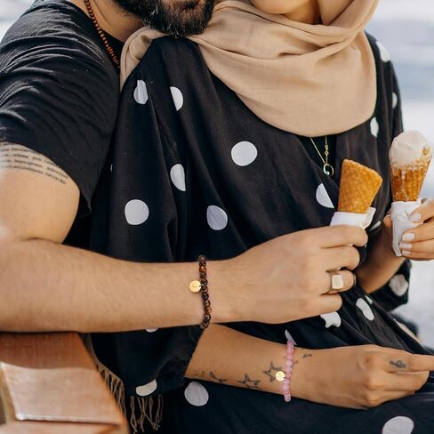 Stone Beaded Bracelets for Women Men: Healing Crystal bead Bracelet Amethyst Bracelet Jewelry Natural Stone Beaded Stretch Bracelets for Woman Gifts Stress Anxiety Bracelet Purple Gemstone Bracelet in Kuwait