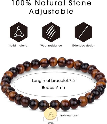 Stone Beaded Bracelets for Women Men: Healing Crystal bead Bracelet Amethyst Bracelet Jewelry Natural Stone Beaded Stretch Bracelets for Woman Gifts Stress Anxiety Bracelet Purple Gemstone Bracelet in Kuwait