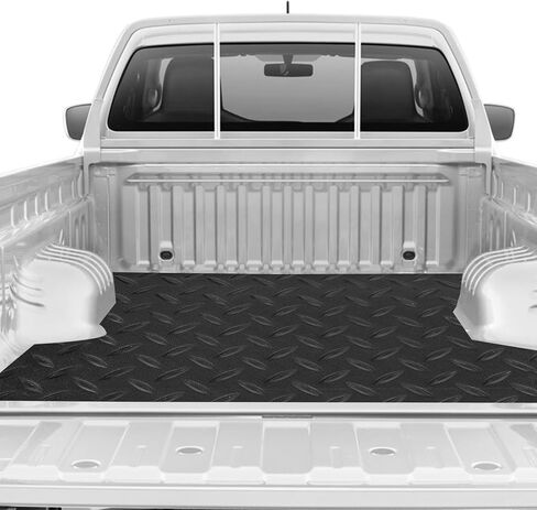 سجادة سرير شاحنة شديدة التحمل ببطانة سرير شاحنة سميكة 4 × 6 بوصة، سجادات سرير شاحنة سوداء متينة حماية من جميع الأحوال الجوية للشاحنة أو الشاحنة أو سيارات الدفع الرباعي، الالتقاط، التشذيب ليناسب in Kuwait