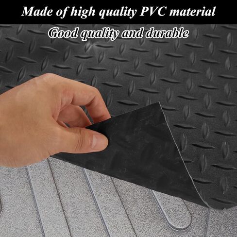 سجادة سرير شاحنة شديدة التحمل ببطانة سرير شاحنة سميكة 4 × 6 بوصة، سجادات سرير شاحنة سوداء متينة حماية من جميع الأحوال الجوية للشاحنة أو الشاحنة أو سيارات الدفع الرباعي، الالتقاط، التشذيب ليناسب in Kuwait