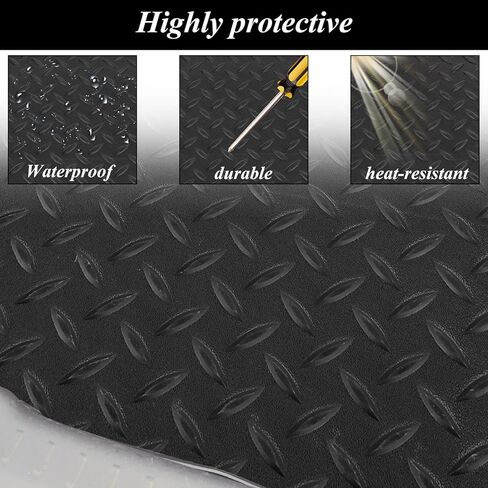 سجادة سرير شاحنة شديدة التحمل ببطانة سرير شاحنة سميكة 4 × 6 بوصة، سجادات سرير شاحنة سوداء متينة حماية من جميع الأحوال الجوية للشاحنة أو الشاحنة أو سيارات الدفع الرباعي، الالتقاط، التشذيب ليناسب in Kuwait