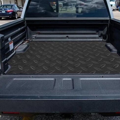 سجادة سرير شاحنة شديدة التحمل ببطانة سرير شاحنة سميكة 4 × 6 بوصة، سجادات سرير شاحنة سوداء متينة حماية من جميع الأحوال الجوية للشاحنة أو الشاحنة أو سيارات الدفع الرباعي، الالتقاط، التشذيب ليناسب in Kuwait