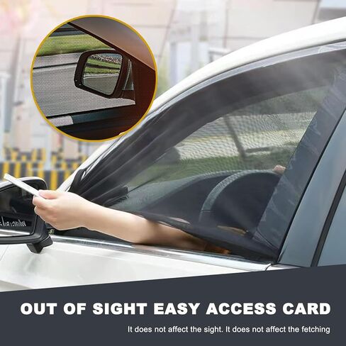 Pack-4 ظلال نافذة السيارة الجانبية، تصميم طبقة مزدوجة، 26.3 بوصة × 27.5 بوصة عازل حراري للسيارة قابل للتنفس، شبكة حماية لخصوصية السيارات العالمية 21.2 بوصة × 31.1 بوصة لسيارات الدفع الرباعي (أسود) in Kuwait