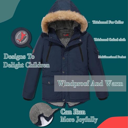 MGWDT Boy's Winter Coats Kids Puffer Jackets Thicken Warm Parka for Cold Weather | Sizes 5-14Y | in Kuwait