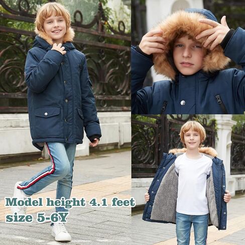 MGWDT Boy's Winter Coats Kids Puffer Jackets Thicken Warm Parka for Cold Weather | Sizes 5-14Y | in Kuwait