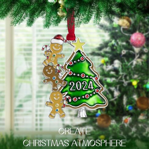 Laraine Christmas Tree Ornaments – Gingerbread Man 2024 Hanging Decorative Pendant of Tree Car Charm Holiday Keepsake Gift Home Decor (Christmas Tree) in Kuwait