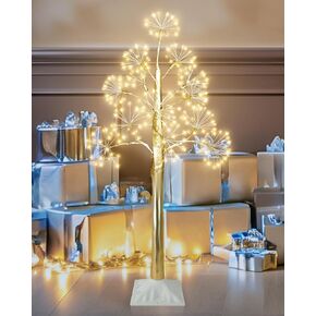 3FT Lighted Brich Tree with 260 LED Warm White Lights, Twinkling Tree, Fairy Light Spirit Tree, Twig Tree Prelit Artificial Tree for Home, Festival, Party, Shop, Indoor Decoration