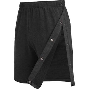 Deyeek Mens Tear Away Shorts Post Surgery Recovery Side Snap Shorts Color Block Cotton Break Away Pants with Pockets in Kuwait