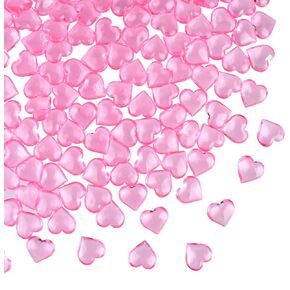 CHRORINE 70 Pcs Acrylic Heart Ornaments Translucent Hearts Shaped Gems Crystals for Table Scatter Decoration/Vase Fillers/Artwork in Valentine's Day or Wedding Party- Red