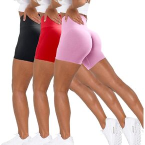 Unthewe 3 Piece Workout Butt Lifting Shorts for Women High Waisted Seamless Gym Yoga Booty Shorts