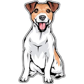 WickedGoodz Jack Russel Terrier Vinyl Decal - Dog Bumper Sticker - for Laptops Tumblers Windows Cars Trucks Walls