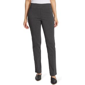 Gloria Vanderbilt Women's Pull on Trouser Mid Rise Slim Straight Leg Pant with Tummy Control Petite