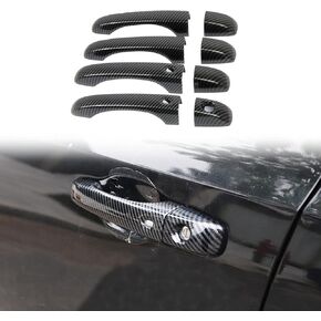 crosselec Carbon Fiber Door Handles Trim Cover for 2015-2021 Chrysler 300