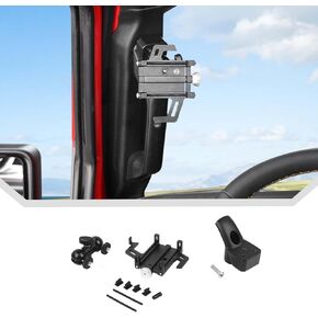 JeCar Grab Handle Phone Mount for 2024+ Jeep Wrangler JL JLU & Gladiator JT A-Pillar Adjustable Metal Cell Phone Holder