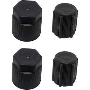 2Sets 54374 Automotive Air Conditioning Service Port Caps, Protect Vehicle's A/C System, Black